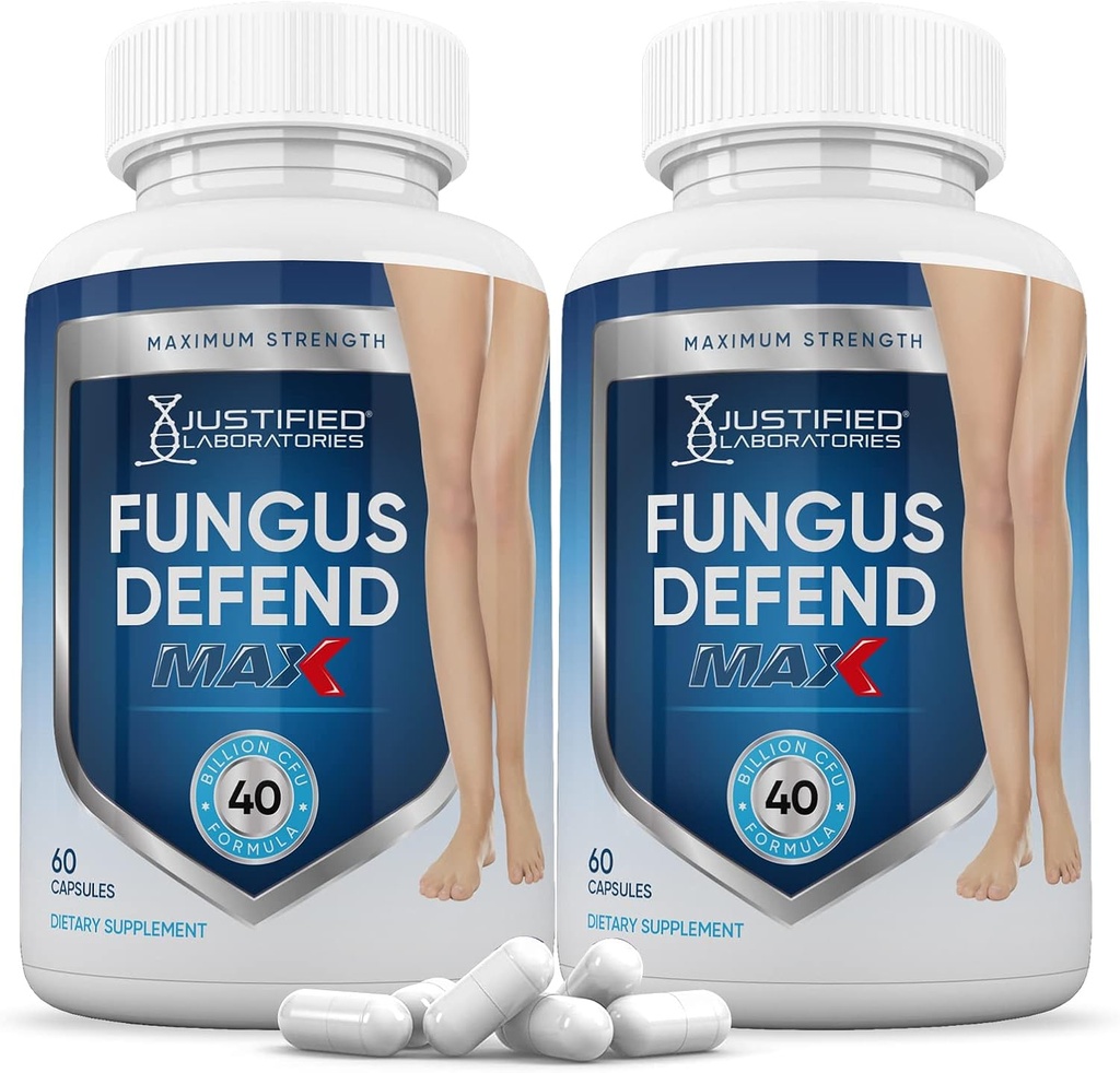 Justified Laboratories (2 팩) Fungus는 최대 약 40 억 CFU Probiotic 120 캡슐을 방어