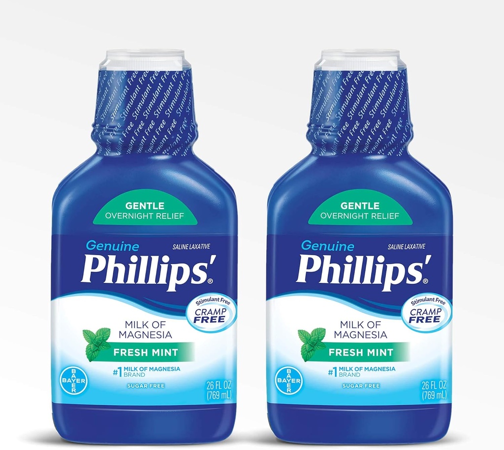 Magnesia Laxative, 신선한 Mint, 26 Fl Oz (포장 2)의 필립스의 우유