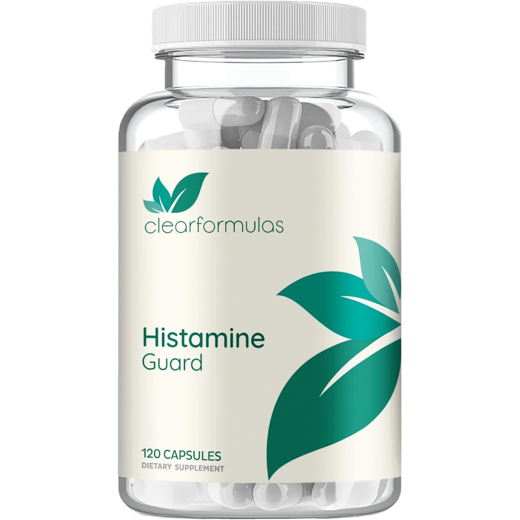 Histamine Guard 면역 지원 보충교재 - 초본 Sinus 호흡기 및 면역력 지원 Histamine 차단제 스팅 Nettle 비타민 C Bromelain 및 Quercetin Complex - Non-Drowsy (120 캡슐)