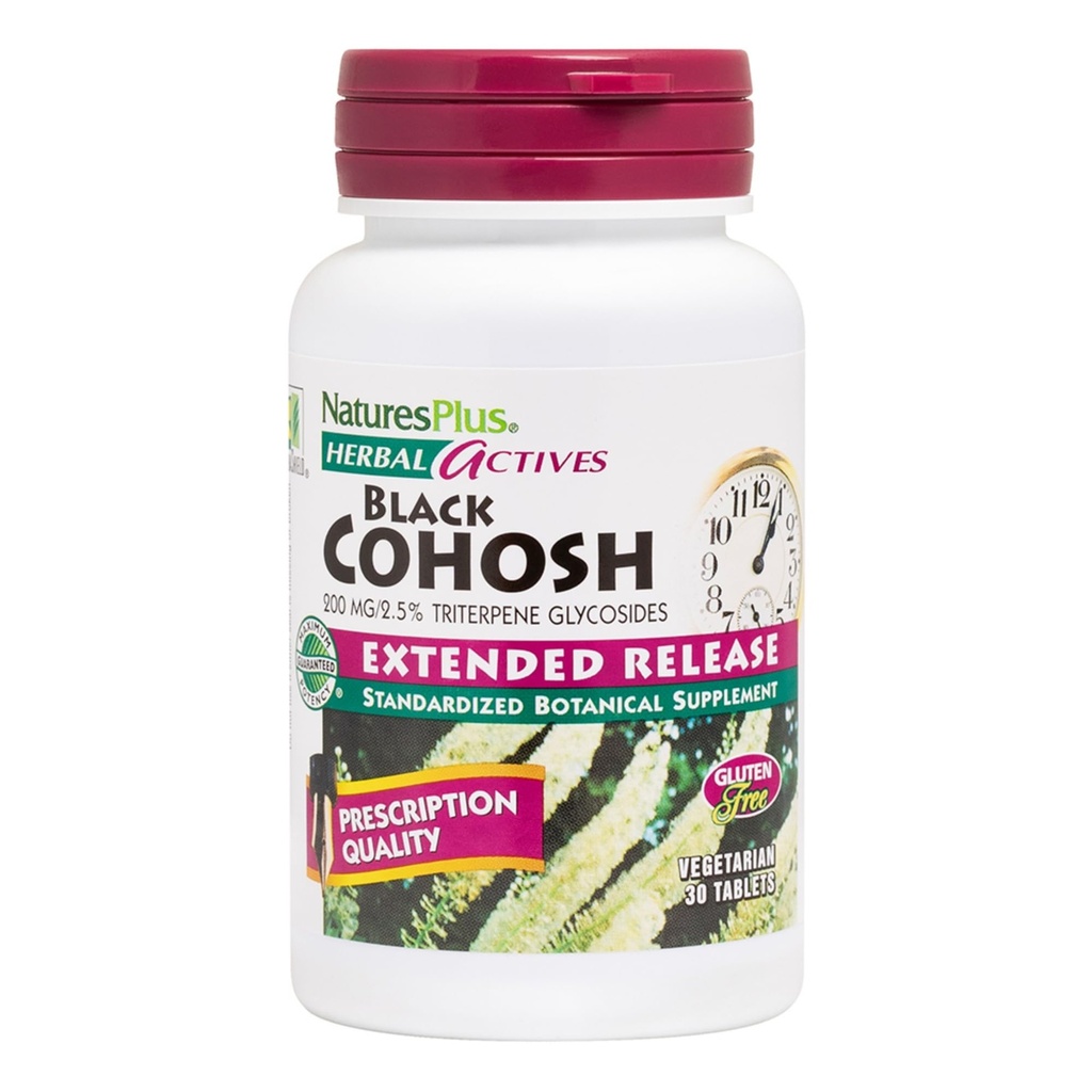 NaturesPlus Herbal Actives Black Cohosh - 30 정제 - Menopause 기간 동안 웰빙을위한 영양 지원 - 채식주의, 글루텐 무료 - 30 서빙