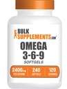 BulkSupplements.com 오메가 3-6-9 Softgels - Flaxseed, Evening Primrose & Fish Oil- 봉사 당 2 Softgels, 240 카운트 (팩 1)