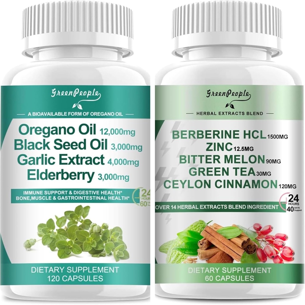 GREENPEOPLE Oregano 기름 & Berberine 캡슐