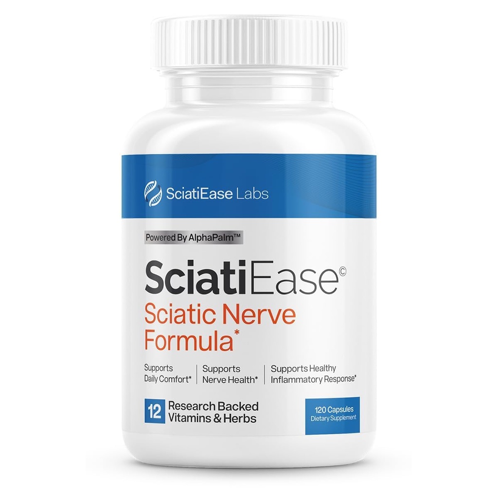 SciatiEase Sciatic Nerve 건강 지원 보충교재 - AlphaPalm, Pea, 비타민 B Complex, 알파 Lipoic 산 300mg - 120의 캡슐을 가진 Nerve 지원 공식