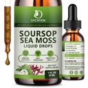 (2 팩) 유기 Soursop Graviola 바다 Moss 액체 드롭, 자연 산화 방지제, 면역 부스트, 세포 지원 및 재생, 파인애플 풍미를 위한 Multivitamin에 있는 Soursop Bitters 액체 부유한