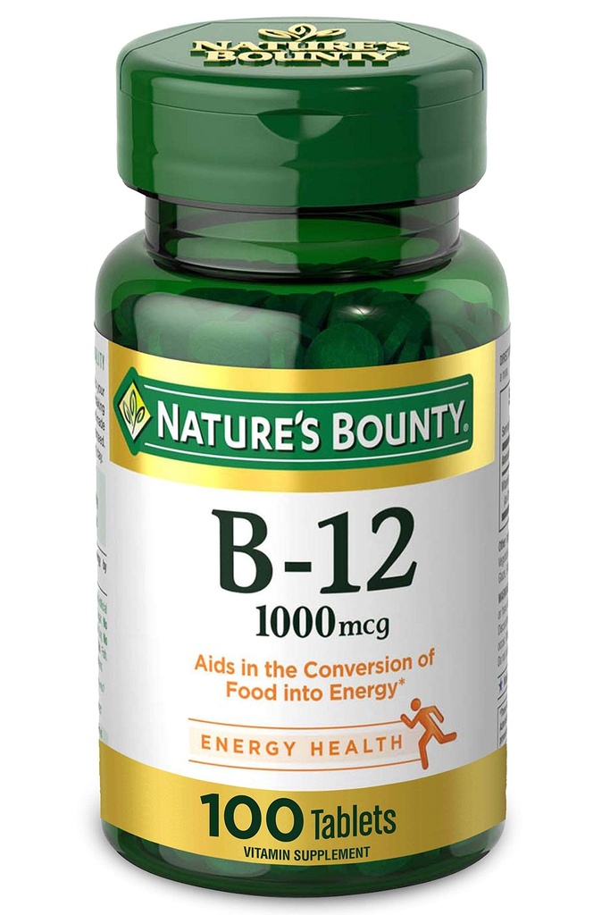 성격 Bounty 비타민 B12의 지원 에너지 대사, 1000 mcg, 100 조사.