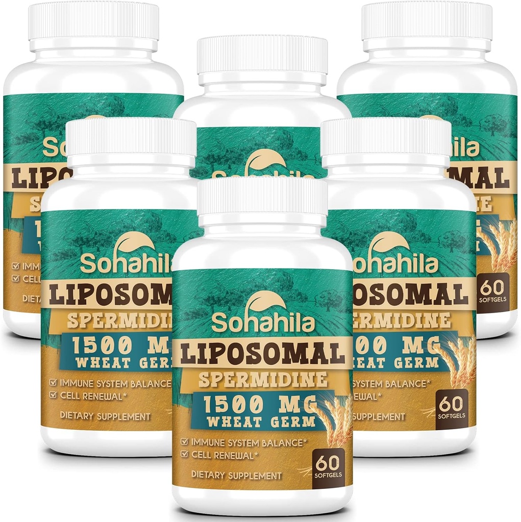 spermidine 보충교재 15 MG - 99% 순수성, 높은 흡수, 아연 & Thiamin를 가진 1500 MG Fermented 밀 Germ 추출물, 남자 & 여자를 위한 spermidine - 세포질 갱신, 시효 방어, 에너지, 360 Softgels