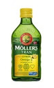 Möllers Tran Cod Liver Oil 250 ml / 8.45 fl oz | Citron 맛 | 오메가-3 | 생선 생강 오일