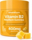 종류 비타민 B2 Gummies - 아이 & 성인을 위한 Riboflavin 400mg 보충교재 - 비 GMO, Soy & 글루텐 자유로운, Vegan Chewable Gummies (30 일 공급)