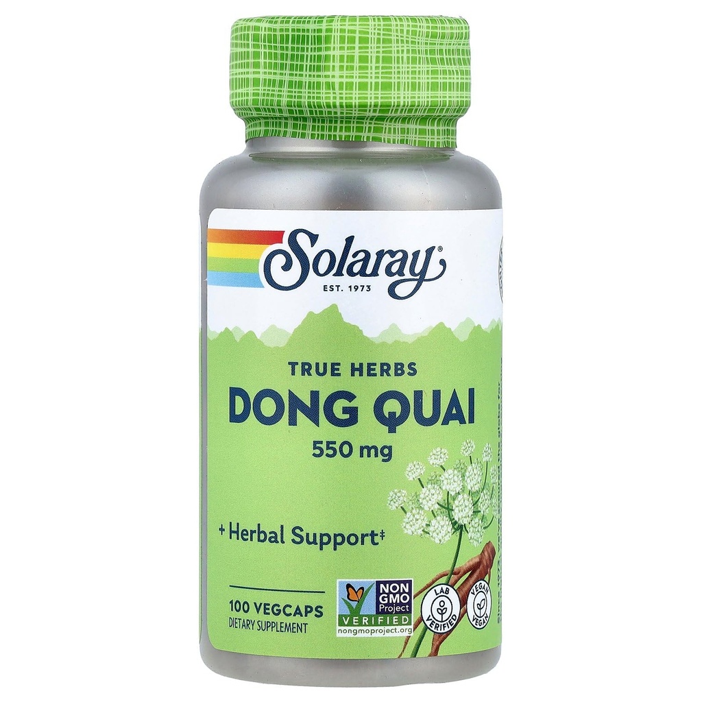 SOLARAY Dong Quai Root 550mg | 건강한 정신과 정신 지원 | 여성 건강 보충교재 | 전체적인 뿌리 | Non-GMO, Vegan & Lab Verified | 100ct