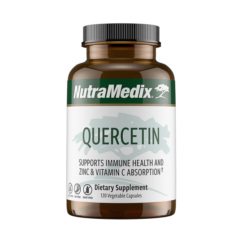 NutraMedix Quercetin - Quercetin 500mg 캡슐 - 심장 건강을 위한 산화 방지제 & 면역 지원 보충교재 - 아연 & 비타민 C 흡수에 있는 원조 (120 채식 캡슐)