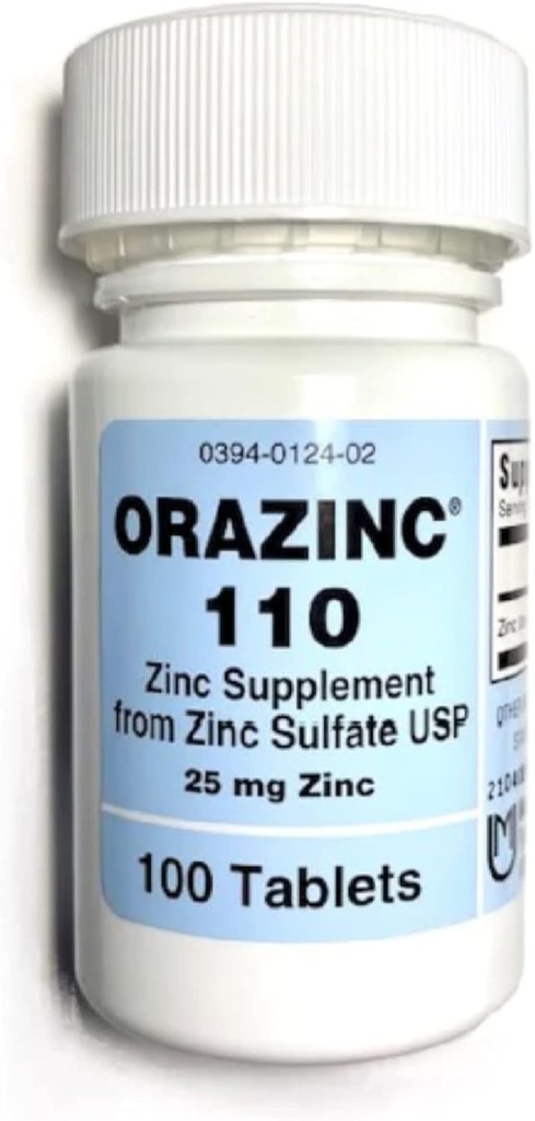 Mericon Industries Orazinc 25mg 아연 보충 | 호르몬 규칙, 건강 (100 아연 정제)를 위한 아연 건강 보충교재