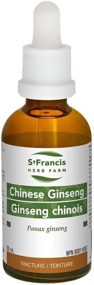 St Francis Herb Farm - 중국 인삼 (Panax ginseng, 루트) 인증 유기농 초본 Tincture 추출물 - 전통적으로 건강한 승진을위한 지지 요법으로 초본 의학에서 사용