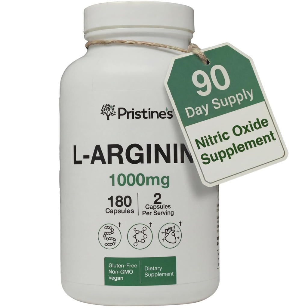 남자 & 여자를 위한 PRISTINE의 L 아르기닌 보충교재 - 1000mg 캡슐 90 일 공급 Nitric 산화물 & 전 운동 아미노산 지원