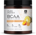 순수한 힘 BCAA + beta 알라닌, 열대 펀치 풍미, 11.7 oz (333 g), 30의 서빙, 6g BCAA, 2g beta 알라닌, 0g 설탕, 비 GMO, Mercola 박사.