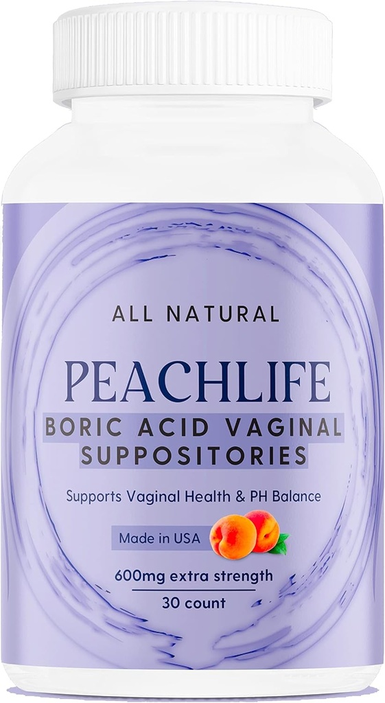 야채 캡슐에 있는 Peachlife 붕산 좌약 - 미국 - 질 PH