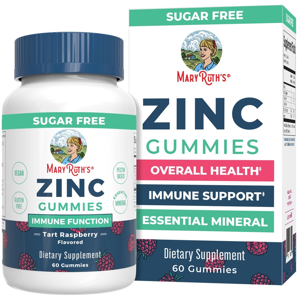 MaryRuth Organics Zinc Gummies | 아연 보충제 | 면역 지원 보충교재 | 정유 | 펜틴 기반 | 종합 건강 및 웰빙 | 나이 14 & 업 | Vegan | 비 GMO | 30 인