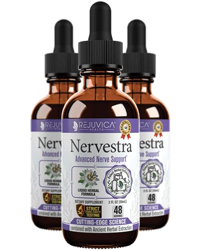Nervestra Nerve 건강 지원 보충교재 - 빠른 흡수 초본 액체 공식 - 심황, 백색 Willow Bark, B 비타민, 알파 Lipoic 산, Acetyl L 카르니틴 및 더 많은 것