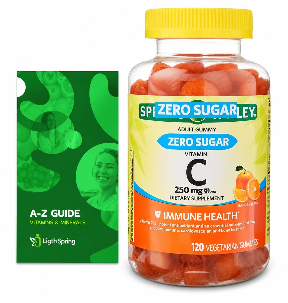 Zero Sugar Vitamin C Gummies 규정식 보충교재, 250 mg, 독점적인 비타민 & 무기물을 가진 120 Ct 뭉치 - A에 Z - 더 나은 Ligth&Spring 가이드