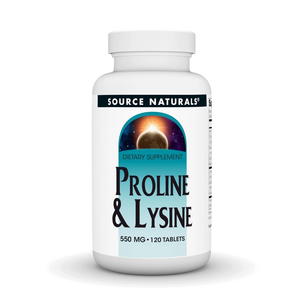 Source Naturals Proline & Lysine, 550 mg - 120 정제
