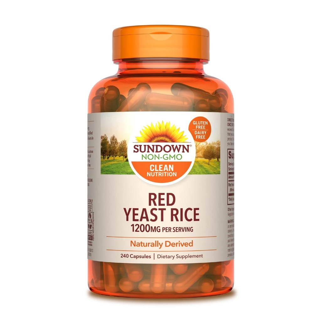 Sundown 빨간 효모 밥 1200 mg, 240의 캡슐