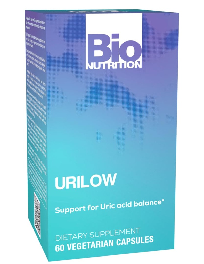Bio Nutrition Urilow 60 채식 캡슐 | 우린 건강에 대한 자연적 지원 | 건강한 우릭산 밸런스 촉진