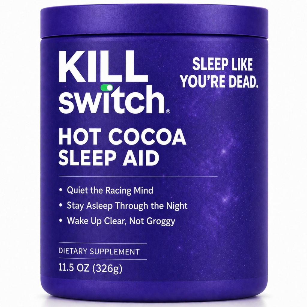 Killswitch Sleep Aid for Adults – Fall Asleep Fast & Wake 새로 고침, Sugar-Free 핫 초콜릿 보충 - 마그네슘, 타트 체리, L-Theanine & More for Restful Sleep, 30 서빙, Made in USA