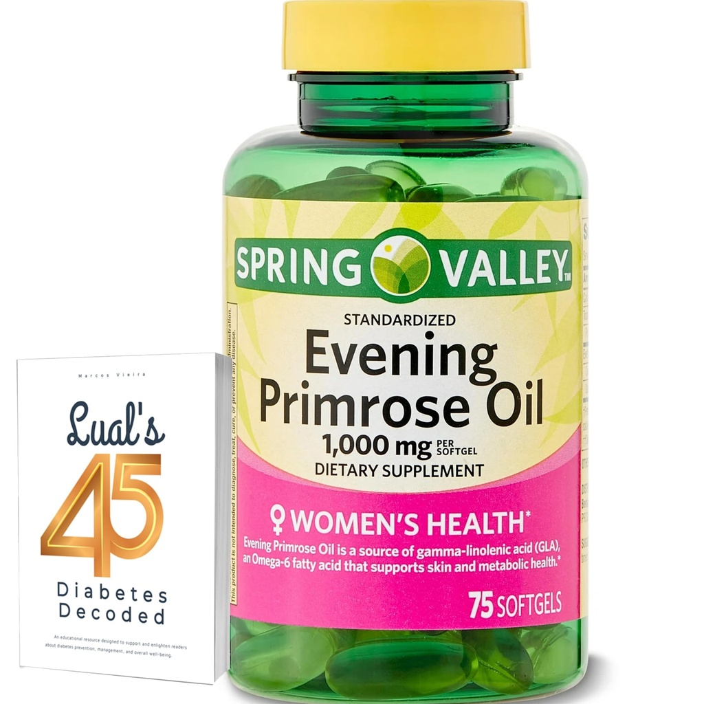 봄 밸리 저녁 Primrose 기름 여자의 건강 규정식 보충교재 Softgels, 1000 mg, 75 조사, Softgels, 저녁 Primrose 기름 캡슐 LualL의 45 Diabetes 해독을 가진 1000mg 뭉치