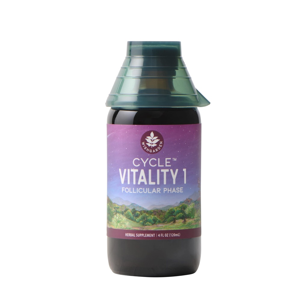 WishGarden 허브 사이클 Vitality I Follicular Phase - 식물 기반 초본 보충 w / Vitex & Black Cohosh, 최적의 에스트로겐 레벨 및 Encourages 건강한 정신주기 & Liver 기능, 4oz
