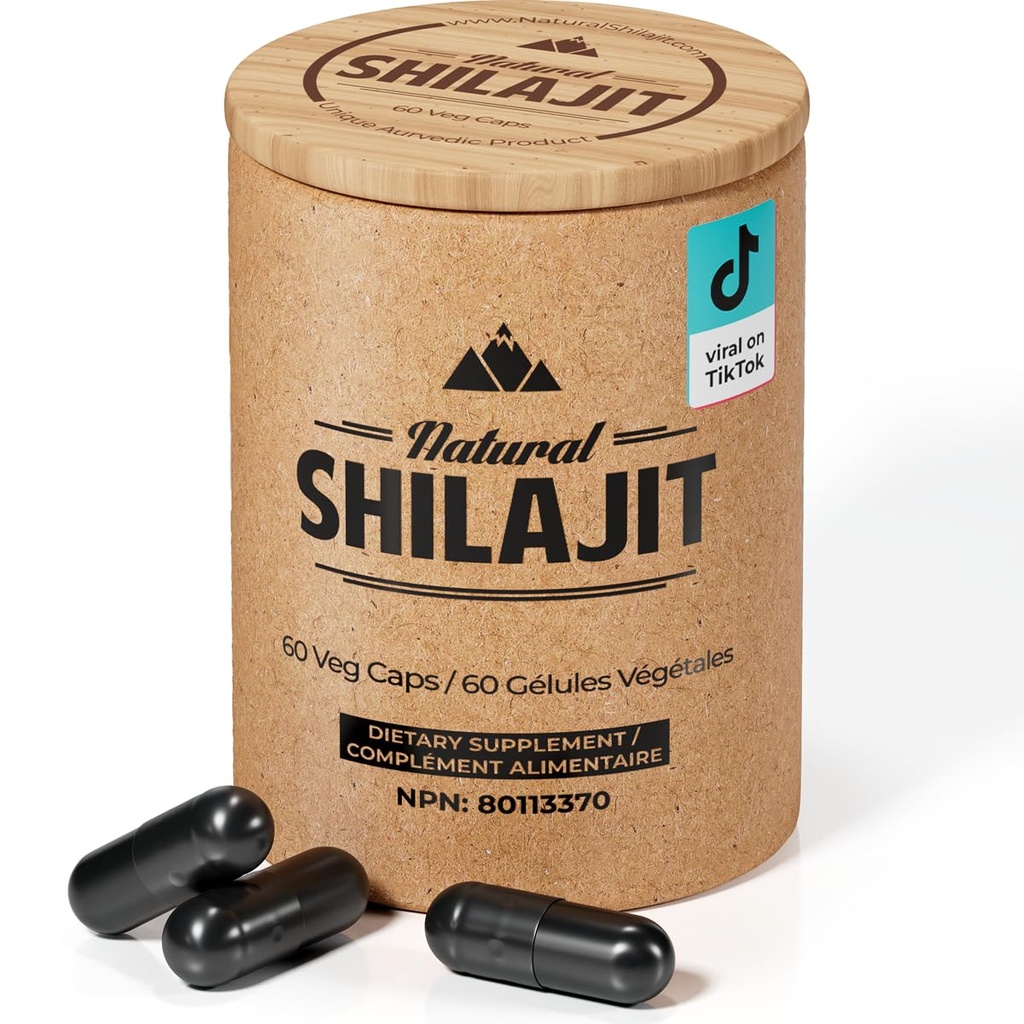 NATURAL SHILAJIT 캡슐 (2 개월 공급) - 60 Count - Fulvic Acid & Trace Minerals가있는 남성 및 여성을위한 Shilajit, 에너지를위한 식물 기반 영양소, 면역 지원 및 활력