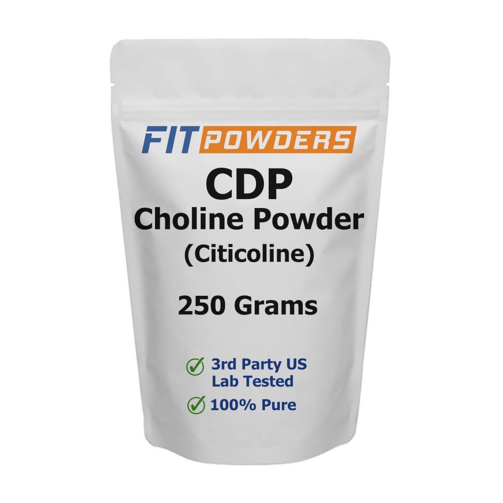 Citicoline 분말, CDP Choline 분말은 Scoop, Non-GMO, 기억과 학습을 위한 Cognitive 보충교재로 순수한 분말 (250 그램)