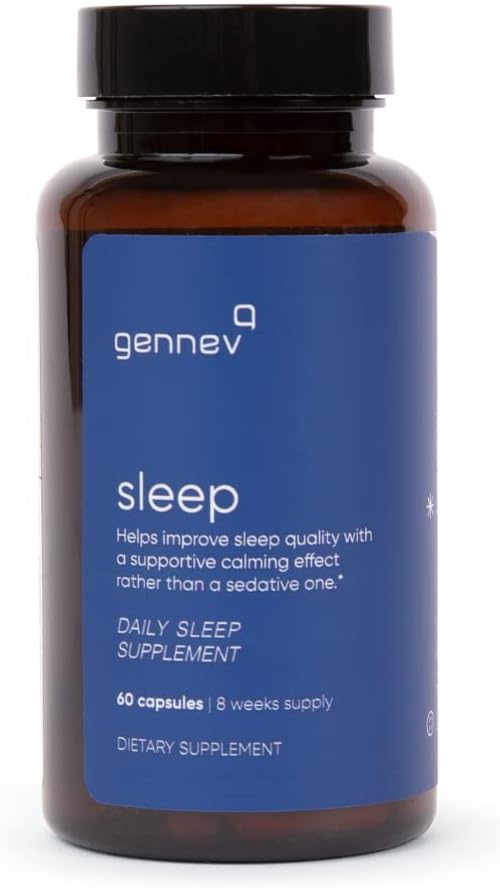 성인을 위한 Gennev 수면 보조 - Melatonin, 5HTP, L-Theanine 및 Magnolia (60 조사)를 가진 자연적인 잠 보충교재