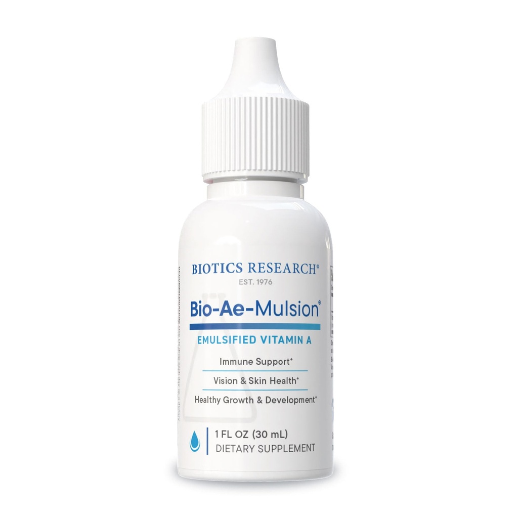 Biotics Research Bio Ae Mulsion IU Emulsified Vitamin A for Greater Uptake & Utilization, 집중된 양식, Immune Response, 비주얼 Acuity의 보조, 지원 심혈관 1 유체 Ounces