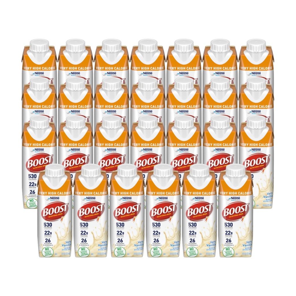매우 높은 칼로리 영양 음료, 매우 바닐라 - 인공 색상 또는 감미료 없음 - 8 FL OZ (27 포장)
