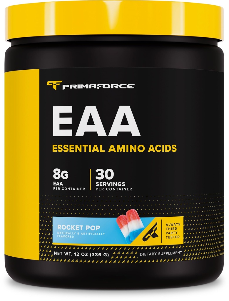 Primaforce EAA Powder (30 서빙, 로켓 팝 맛) - Pre/Intra 운동 및 복구를위한 필수 아미노산 - Non-GMO 및 글루텐 무료