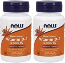 NOW 비타민 D-3 5,000 IU,120 Softgels (팩 2)