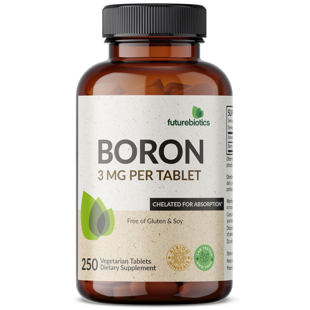 Futurebiotics Boron 3mg, 채식주의, 비 GMO, 흡수를위한 킬레이트, 250 정제