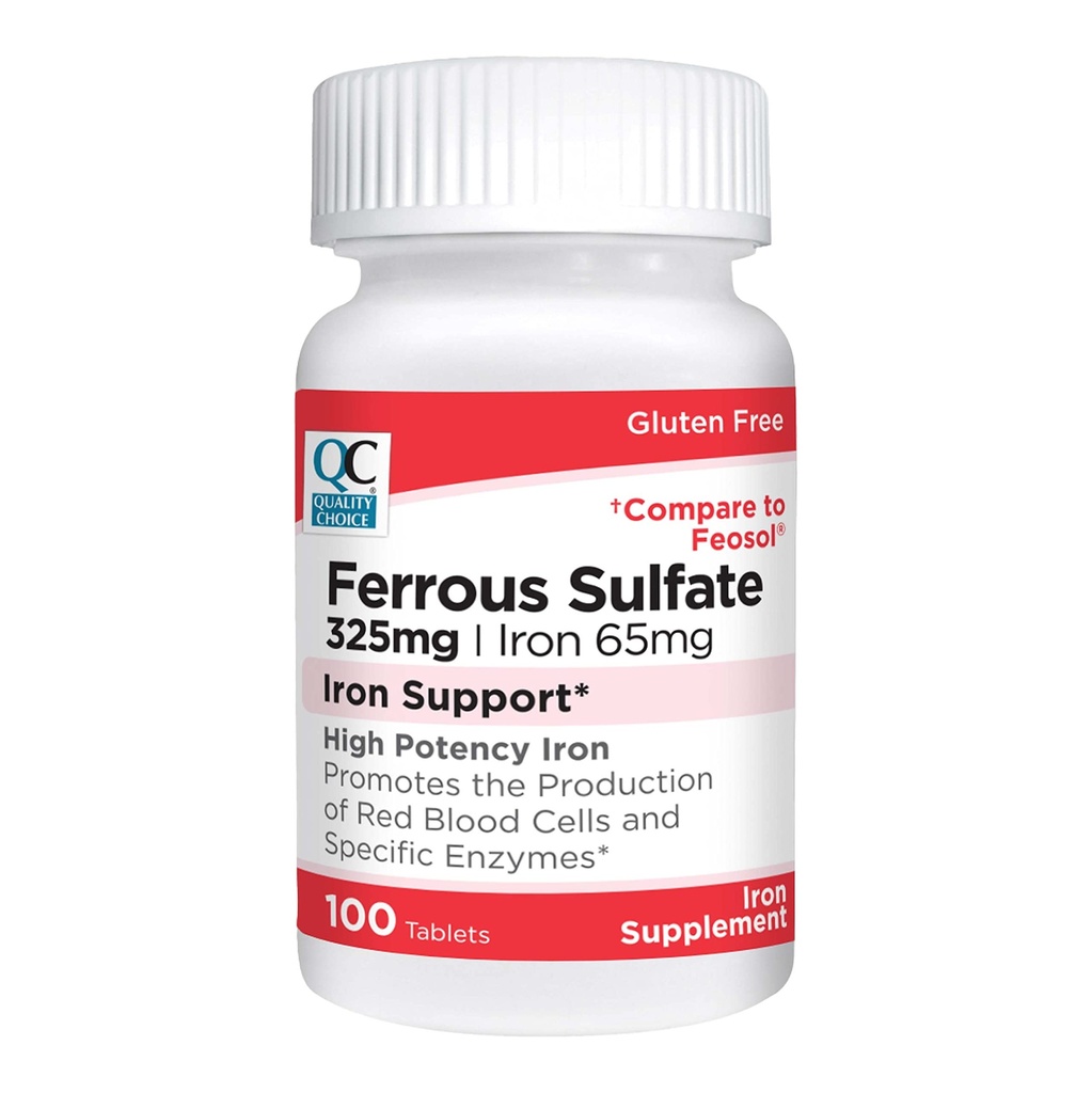 질 선택 철 65 mg (325 mg 철 황산염) 100개의 조사 병에 있는 높은 힘 철 지원 보충교재 정제