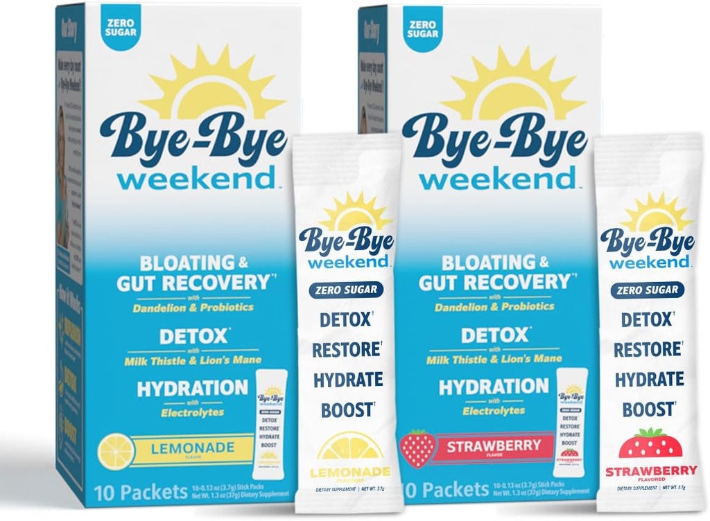 Detox Drink Mix w/Electrolytes - Bloating, Recovery, Fatigue, Brain Fog - Probiotics, Lion's Mane, Milk Thistle - Zero Sugar Variety Pack - 20 팩