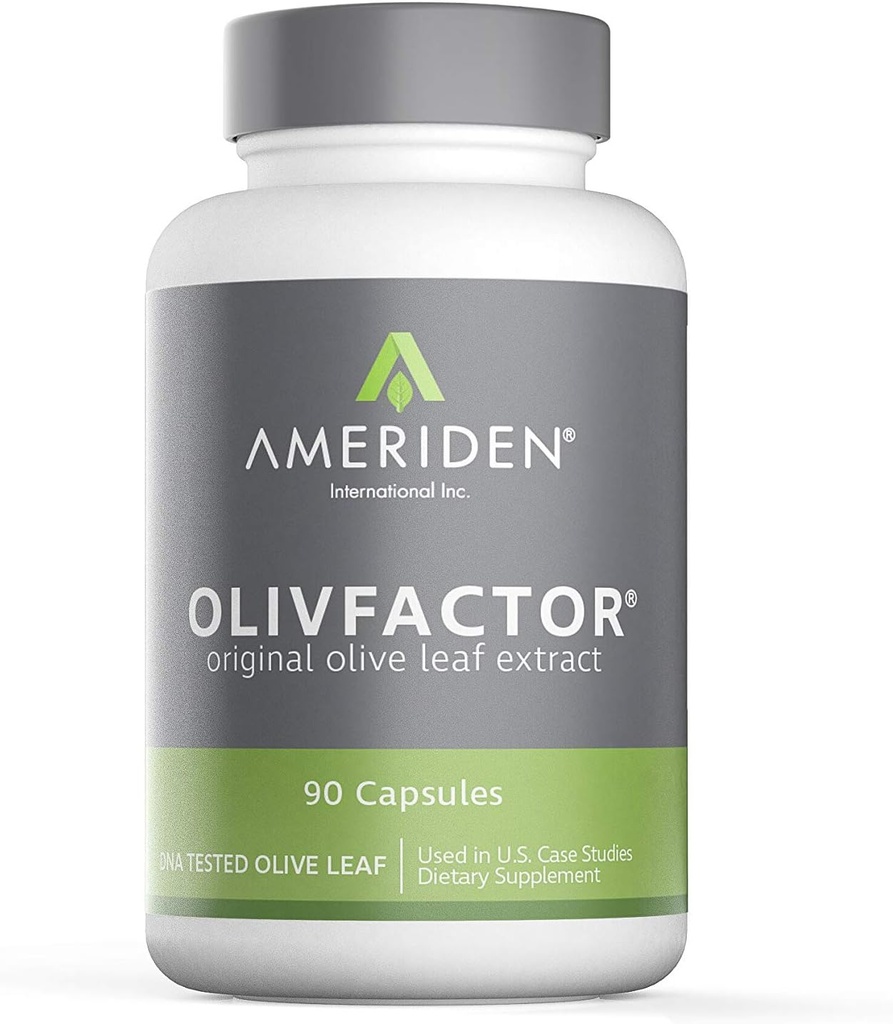 OLIVFACTOR- 본래 올리브 잎 추출물 DNA는 유력한 20% 표준화한 활동적인 Oleuropein 90 Vcaps 525mgs를 시험했습니다