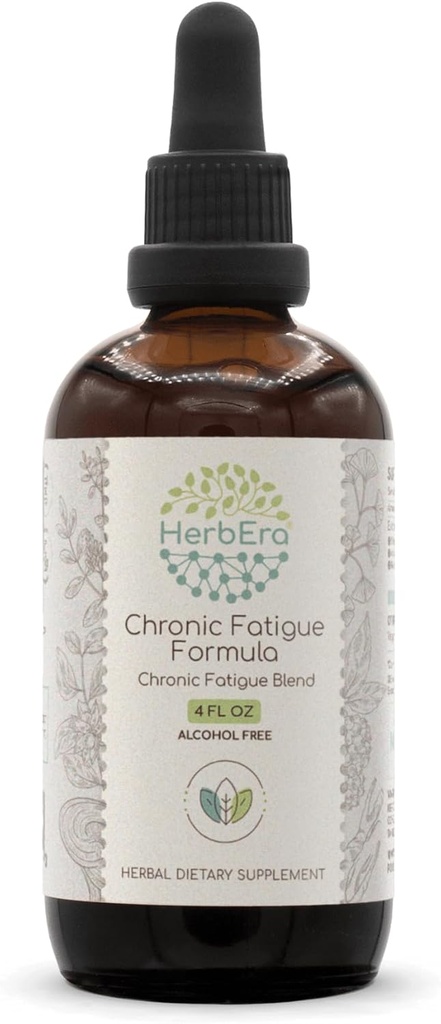 HerbEra Chronic 피로 공식 B120 알콜 자유로운 추출물 Tincture: Siberian Ginseng 뿌리, Ashwagandha 뿌리, Licorice 뿌리, Ginkgo Biloba 잎, Reishi 버섯. 만성 피로 혼합 4 Fl Oz