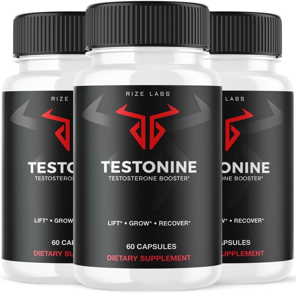 rize 실험실 (3 팩) Testonine 남성 보충교재, 남자를 위한 Testonine 캡슐, Testonine 최대 힘 공식, 근육 힘을 위한 Testonine All-Natural 알약, Testonine 리뷰 (180의 캡슐)