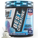 BPI Sports Best Creatine - 남성 및 여성을위한 크레아틴 Monohydrate 분말, Himalayan 소금 - 힘, 펌프, 내구력, 근육 성장, 근육 정의 - Bloat 없음 - Snow Cone - 50 서빙 - 10.58 Oz
