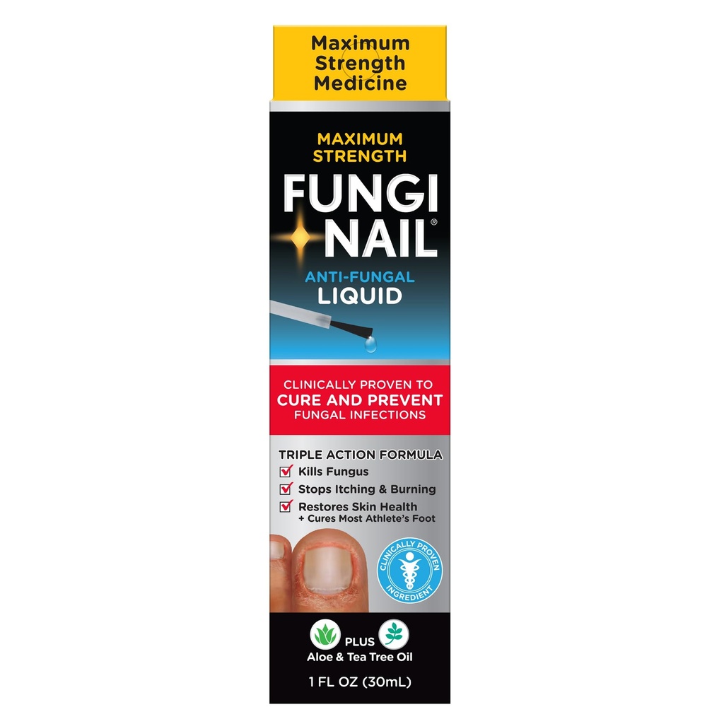 Fungi-Nail Anti-Fungal Liquid Solution은 Tolnaftate & Clinically Proven을 사용하여 손톱 및 Athlete의 발을 제거하고 곰팡이 감염을 예방합니다. 1 Fl Oz (Pack of 1)