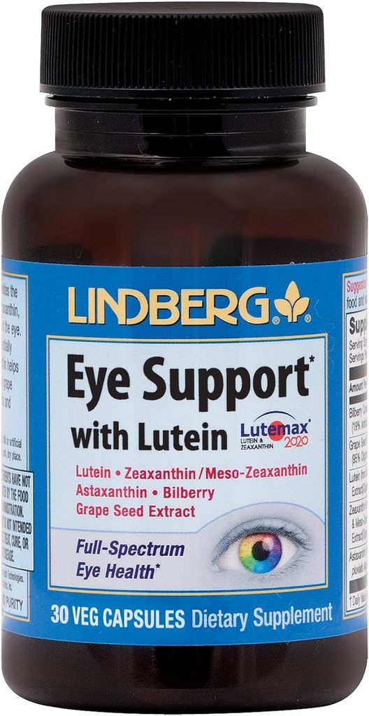Lutein (30 캡슐)를 가진 Lindberg 눈 지원*