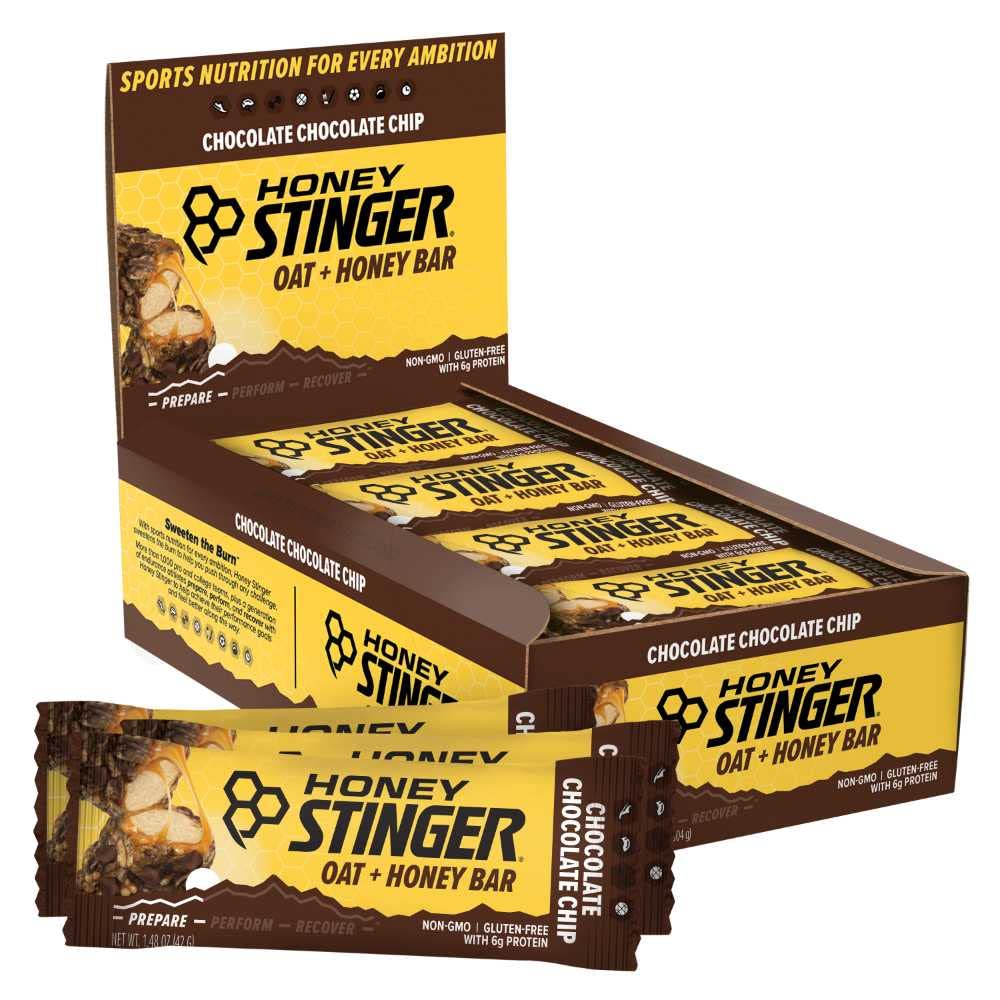꿀 Stinger Oat + 꿀 바, 초콜릿 칩, 에너지는 운동, 내구시간 및 성능, 스포츠 영양 스낵 바, 사전 운동, 단백질, 글루텐 무료, 12 상자 준비 식품을 포장