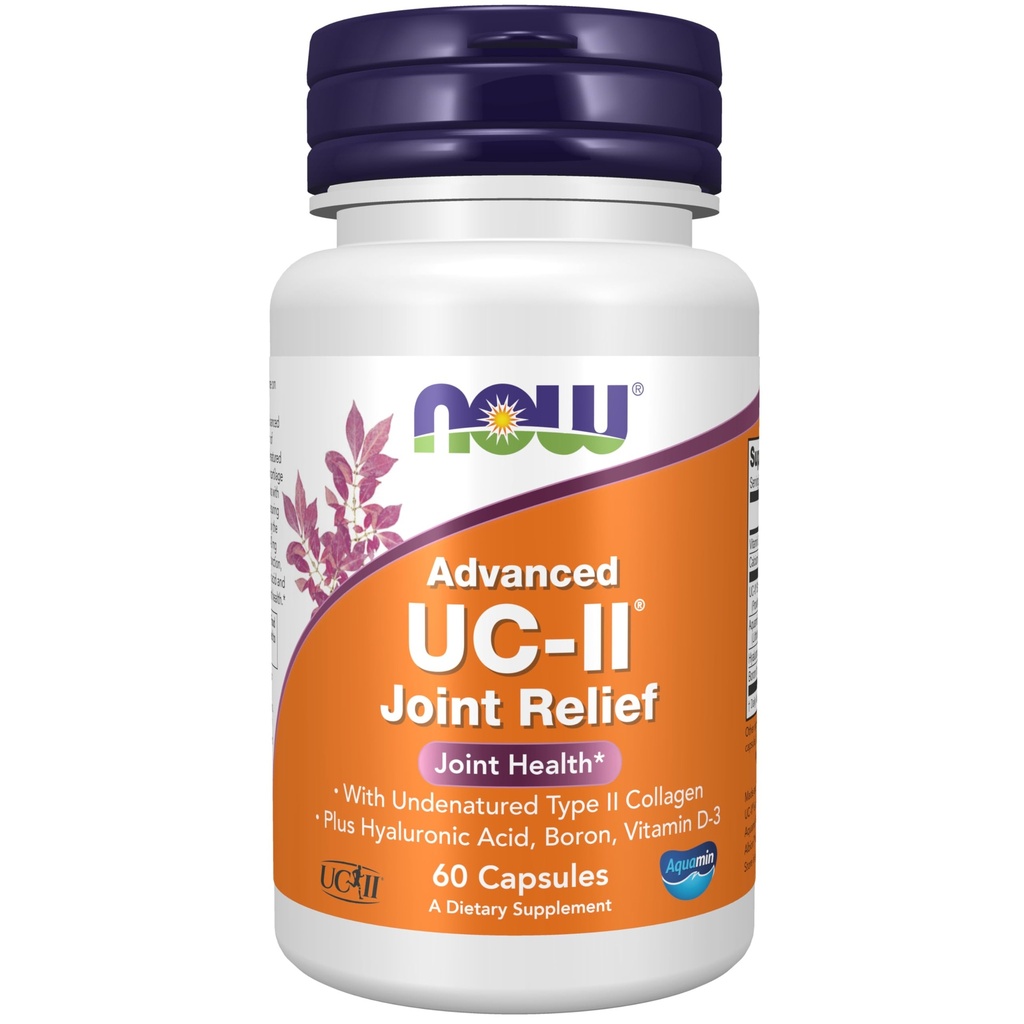 지금 보충 교재, Undenatured 유형 II 교원질을 가진 UC-II 진보된 합동 기복, 플러스 Hyaluronic 산, 붕소, 비타민 D-3, 60 Veg 캡슐