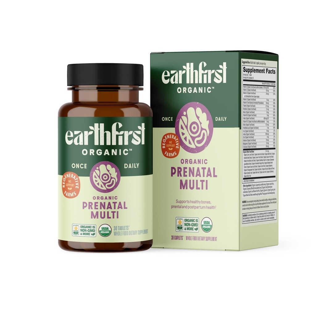 Conception, Pregnancy, Postpartum & Breastfeeding, Folate, Iron & Organic Whole Food Blend, Vegan, 30 카운트 여성을위한 매일 멀티 비타민