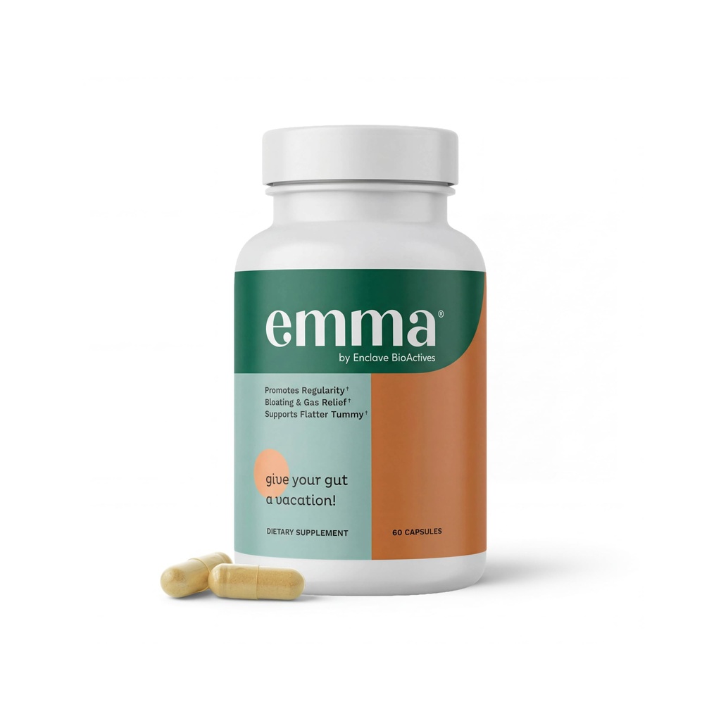 Emma Gut 건강 기복 보충교재, 여성 & 남자를 위한 의사에 의하여 Endorsed 공식, 흡입을 위한 누출 Gut & 소화 지원, Berberine, Resveratrol, Quercetin, 60의 캡슐을 가진 혈류 그리고 가스 기복