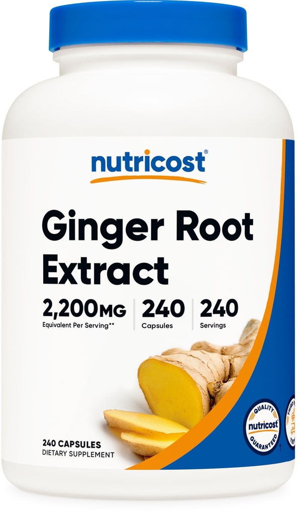 Nutricost Ginger 루트 추출 240 캡슐 240 병 당 서빙 - 글루텐 무료, 비 GMO
