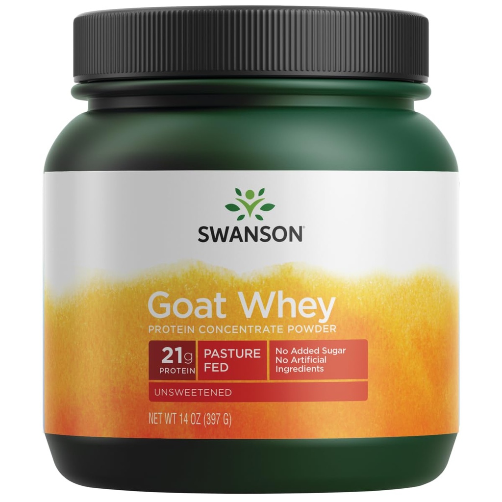 Swanson Goat Whey Protein 집중 14 Ounce (397 g) Pwdr